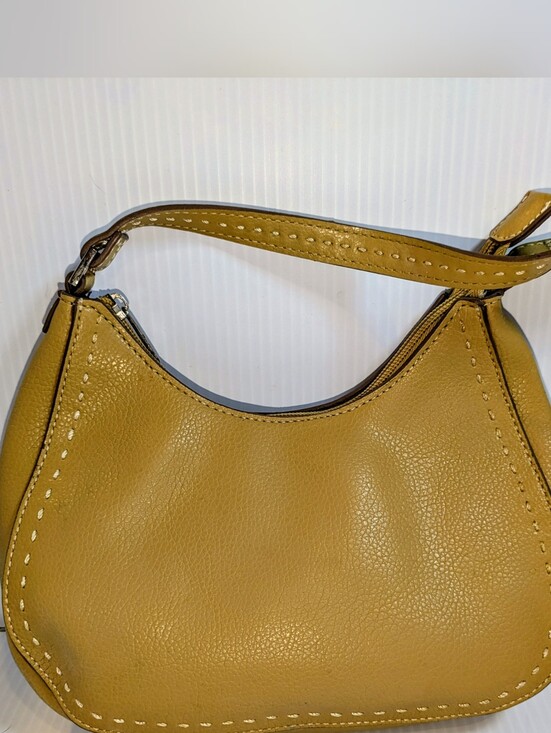 Tommy Hilfiger Handbags - Tommy Hilfiger Mustard Yellow Pebbled Faux Leather Mini Shoulder Bag Y2K
